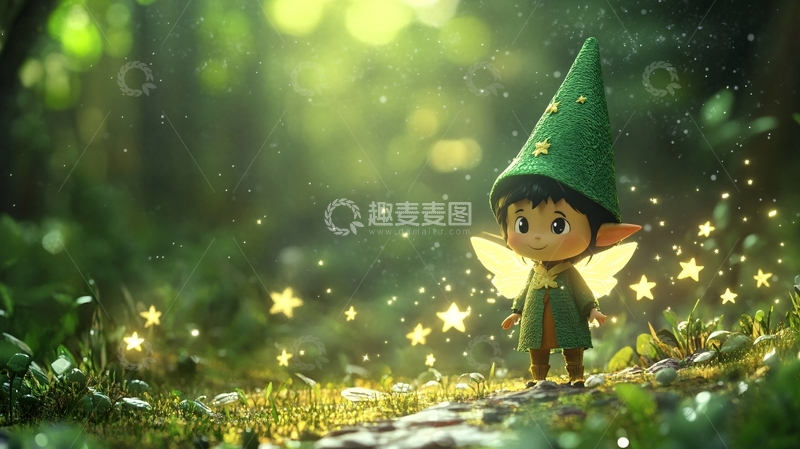 高清大图下载【趣麦麦图】原创卡通小精灵1