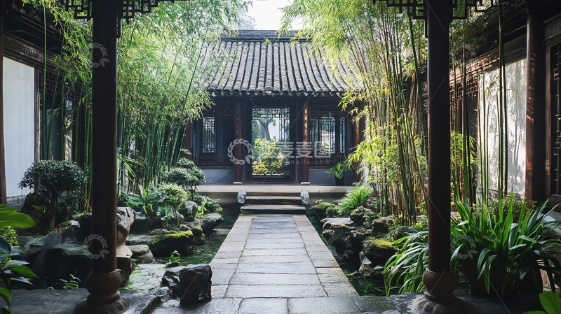 高清大图下载【趣麦麦图】苏式庭院1