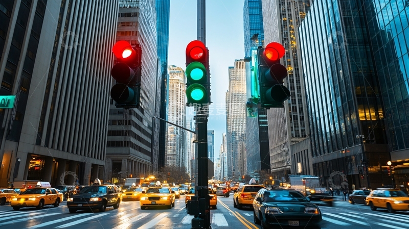 高清大图下载【趣麦麦图】城市交通红绿灯18