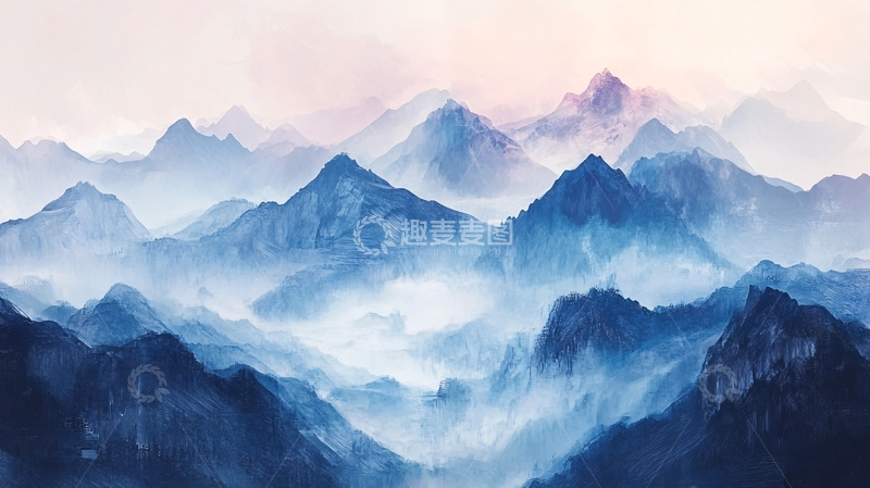 高清大图下载【趣麦麦图】意境长幅山景7