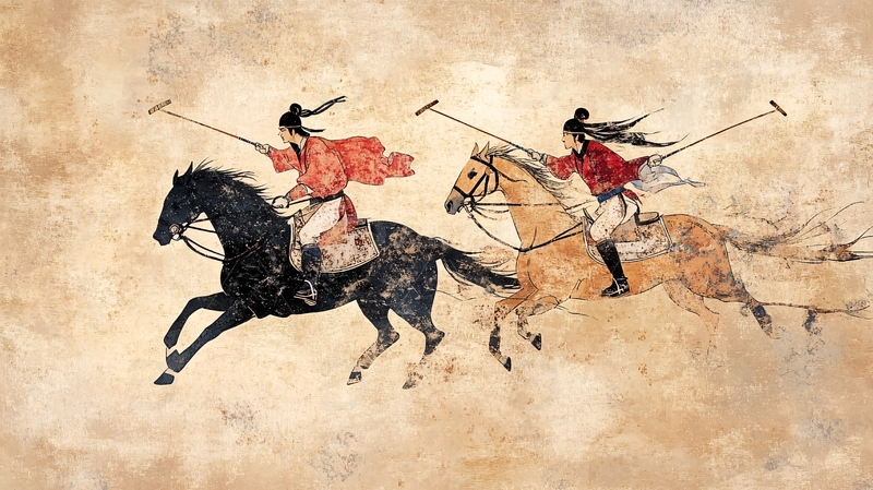 高清大图下载【趣麦麦图】贵族马球骑术