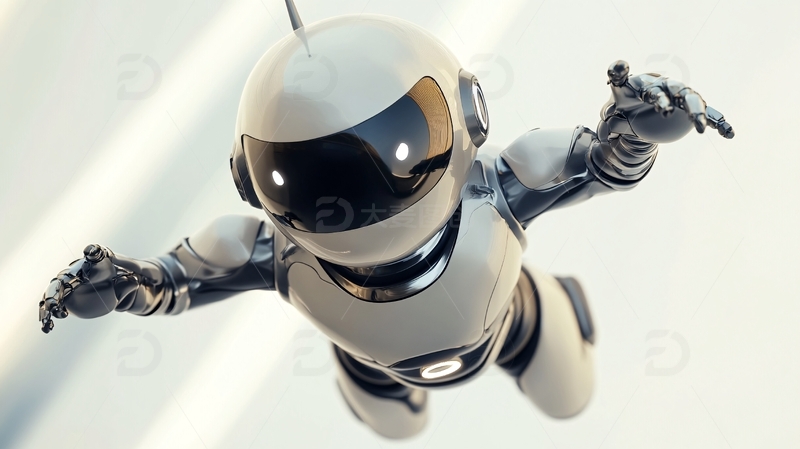 高清大图下载【趣麦麦图】未来小机器人冒险飞行