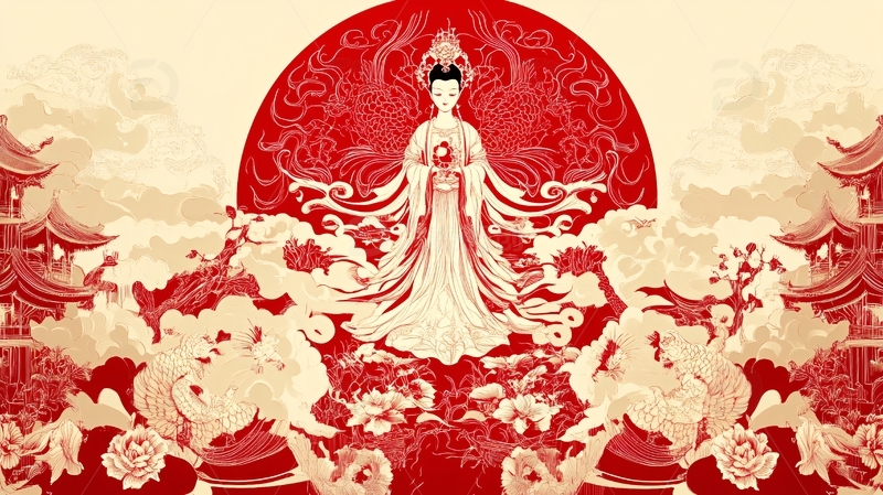 高清大图下载【趣麦麦图】武则天插画