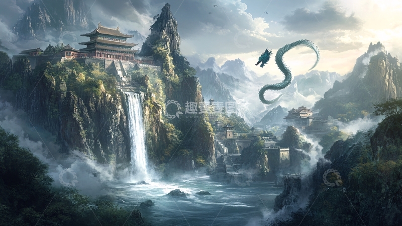 高清大图下载【趣麦麦图】青蛇伏崖