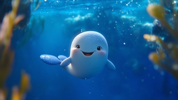 小鲸鱼蓝海畅游