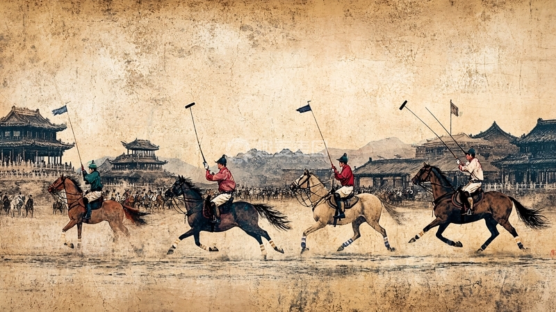高清大图下载【趣麦麦图】古代打马球