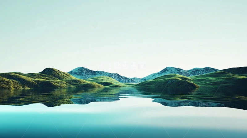 高清大图下载【趣麦麦图】有山有水背景图1