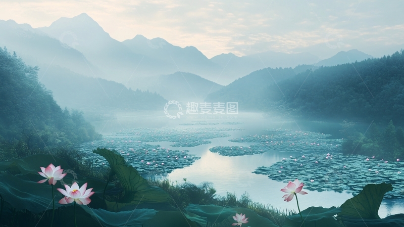 高清大图下载【趣麦麦图】山水画合成图26