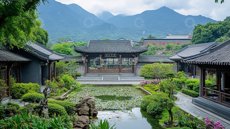 高清大图下载【趣麦麦图】中式园林山庄园林酒店