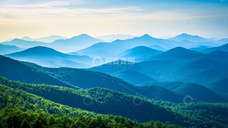 高清大图下载【趣麦麦图】蓝色调山风景