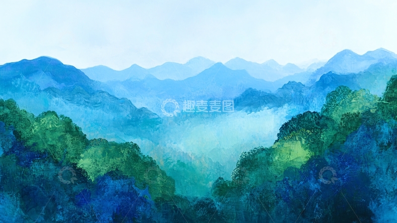 高清大图下载【趣麦麦图】山林插画4