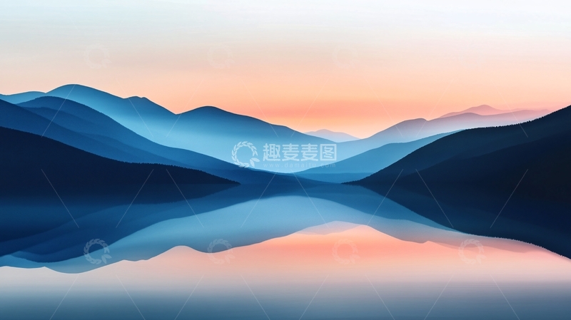 高清大图下载【趣麦麦图】渐变山水