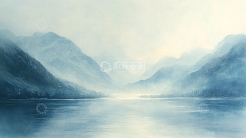 高清大图下载【趣麦麦图】山湖插画15