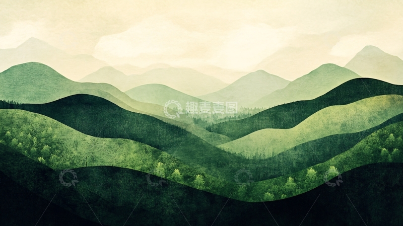 高清大图下载【趣麦麦图】山林插画3