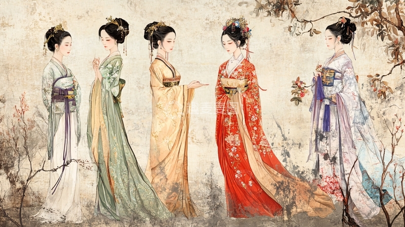 高清大图下载【趣麦麦图】古代四大美女侍女仕女