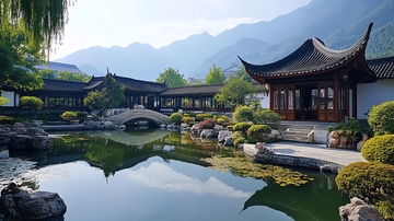 中式园林山庄园林酒店1