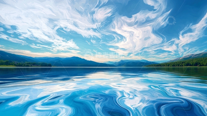 高清大图下载【趣麦麦图】创意水纹水波纹云海1