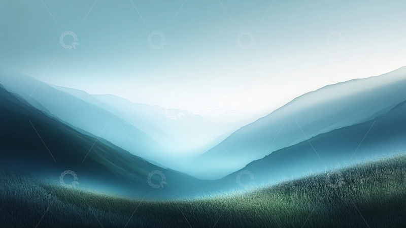 高清大图下载【趣麦麦图】蓝色调山风景1