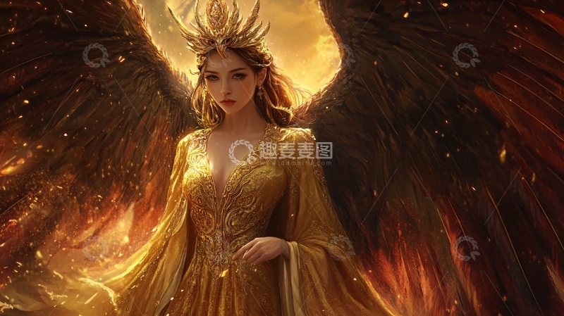 高清大图下载【趣麦麦图】长翅膀的天使女神