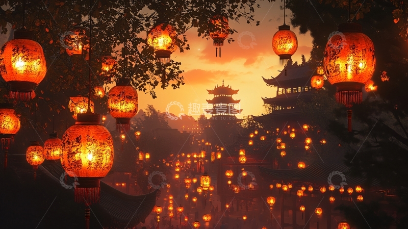 高清大图下载【趣麦麦图】古风夜景8