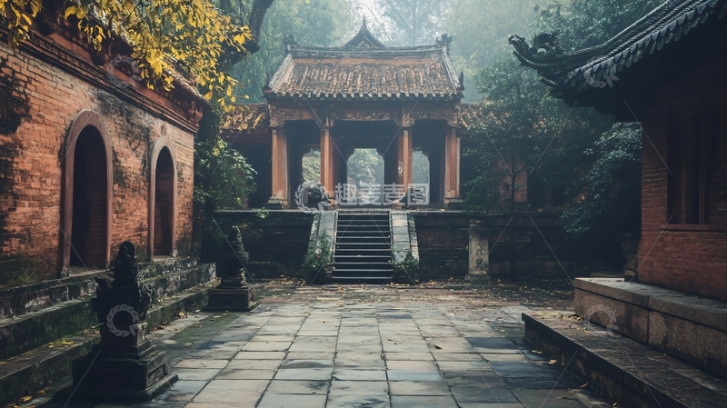 高清大图下载【趣麦麦图】雾中武当