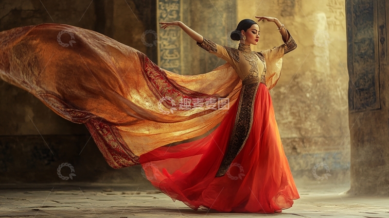 高清大图下载【趣麦麦图】古代宫廷舞者服饰