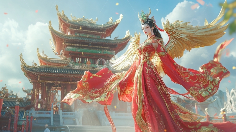 高清大图下载【趣麦麦图】凤凰于归符