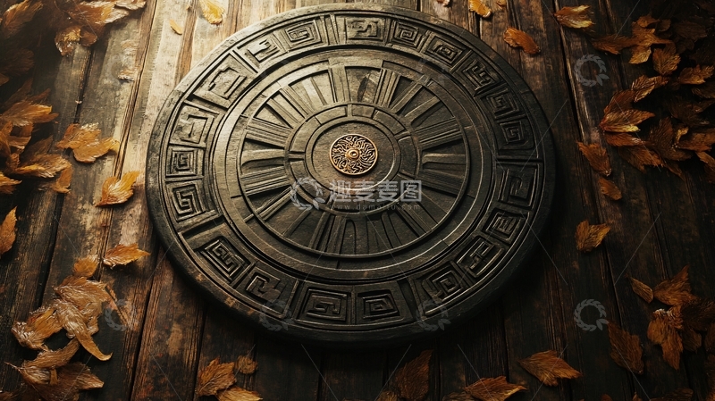 高清大图下载【趣麦麦图】瓦当背景墙