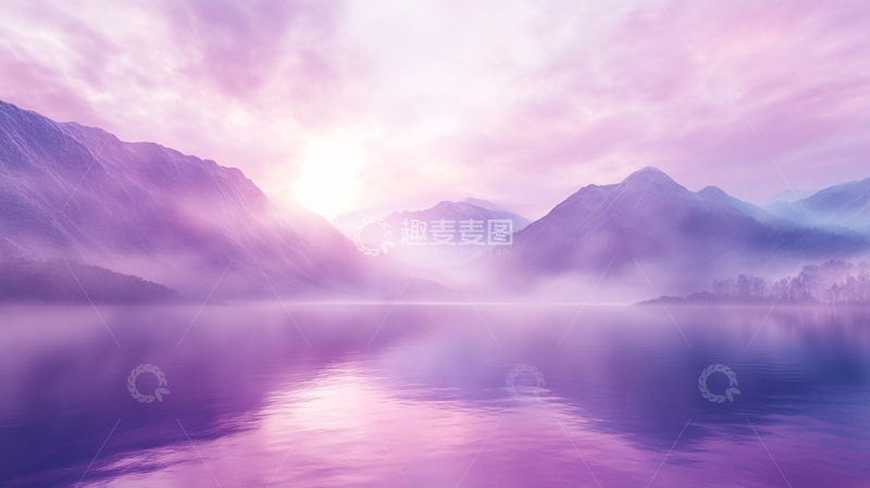 高清大图下载【趣麦麦图】梦幻湖面1