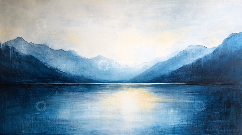 高清大图下载【趣麦麦图】湖畔意境艺术画5