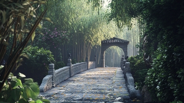 中式建筑园林中式石桥