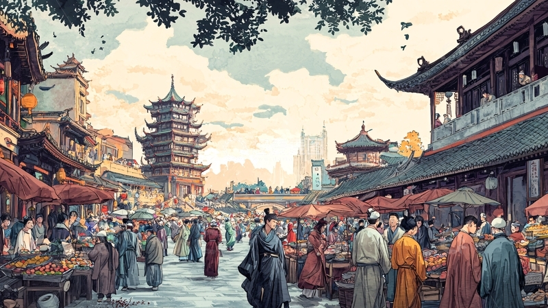 高清大图下载【趣麦麦图】宋代繁华场景