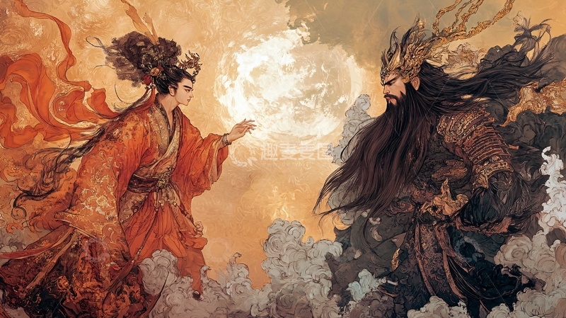 高清大图下载【趣麦麦图】貂蝉吕布