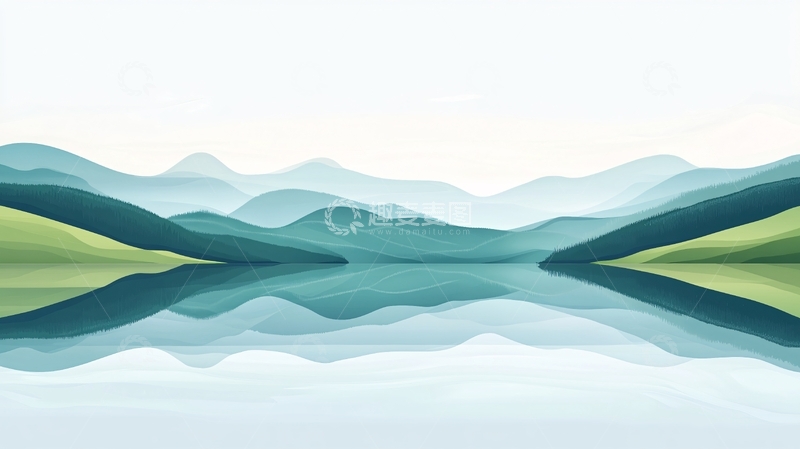 高清大图下载【趣麦麦图】青色色调山水2