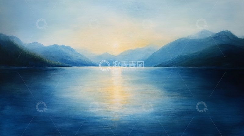 高清大图下载【趣麦麦图】蓝调山水风景9