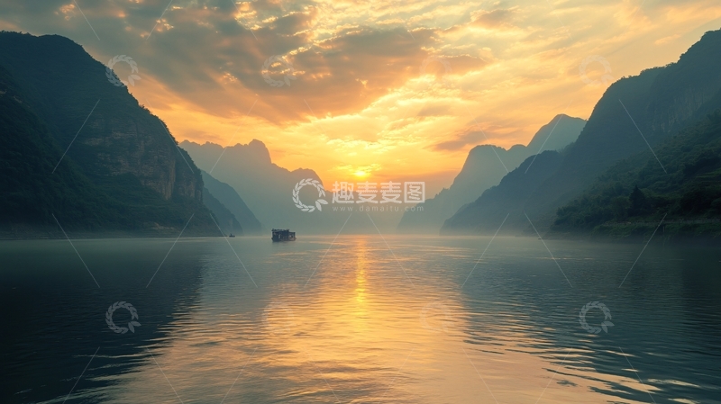 高清大图下载【趣麦麦图】乌江画廊清晨3