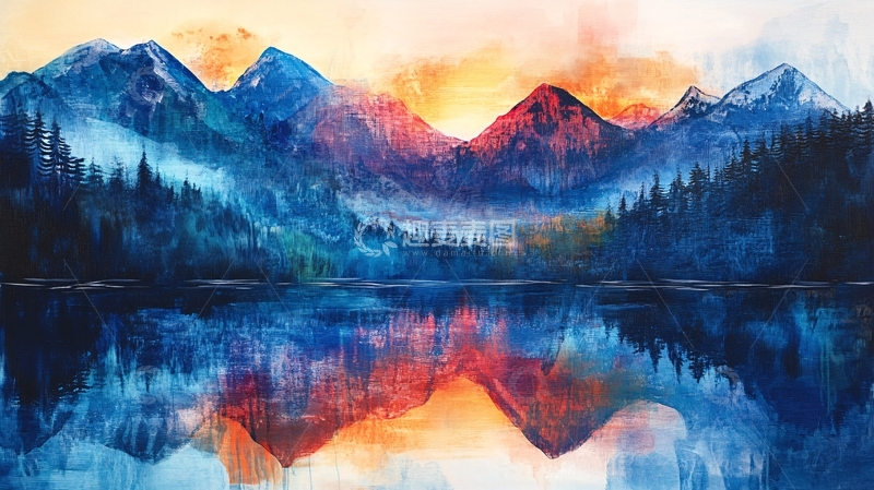 高清大图下载【趣麦麦图】唯美山水油画4