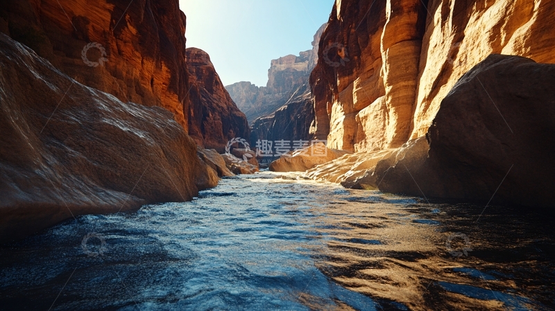 高清大图下载【趣麦麦图】峡谷河道河流