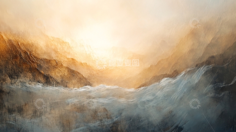 高清大图下载【趣麦麦图】飞瀑流晖