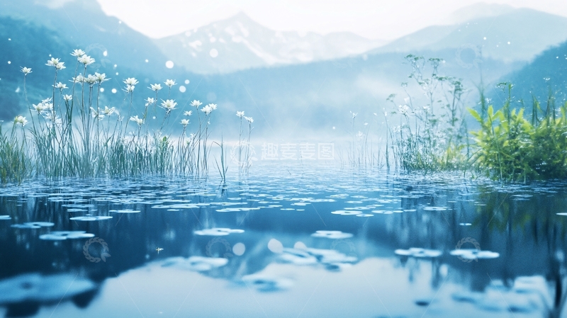 高清大图下载【趣麦麦图】唯美风景湖草植物生态