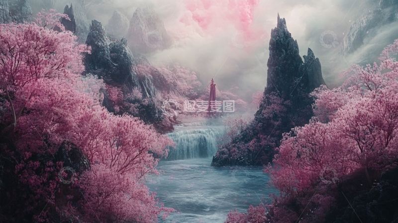 高清大图下载【趣麦麦图】粉色的奇幻风景1