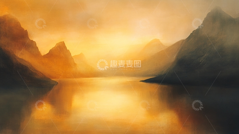 高清大图下载【趣麦麦图】暖调山水背景2