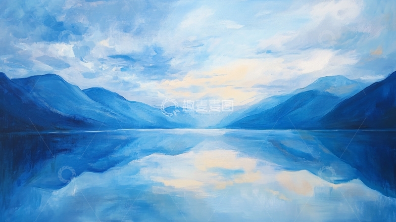 高清大图下载【趣麦麦图】湖面插画4