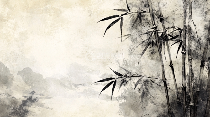 高清大图下载【趣麦麦图】竹林古典水墨画2