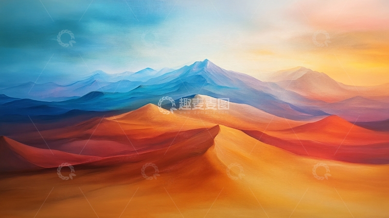 高清大图下载【趣麦麦图】彩色的山脉