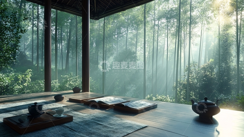 高清大图下载【趣麦麦图】林间的茶室