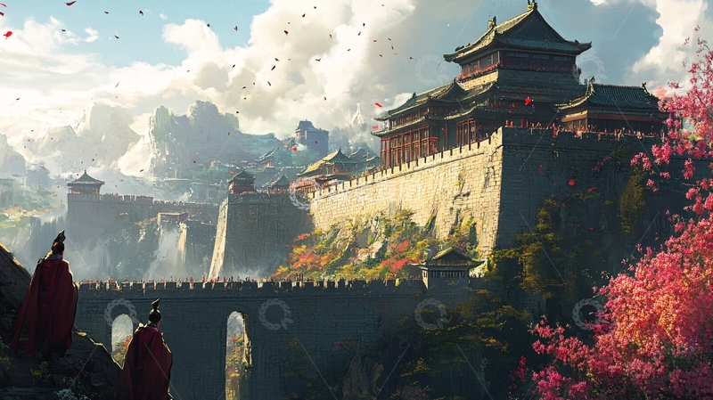 高清大图下载【趣麦麦图】大境门插画