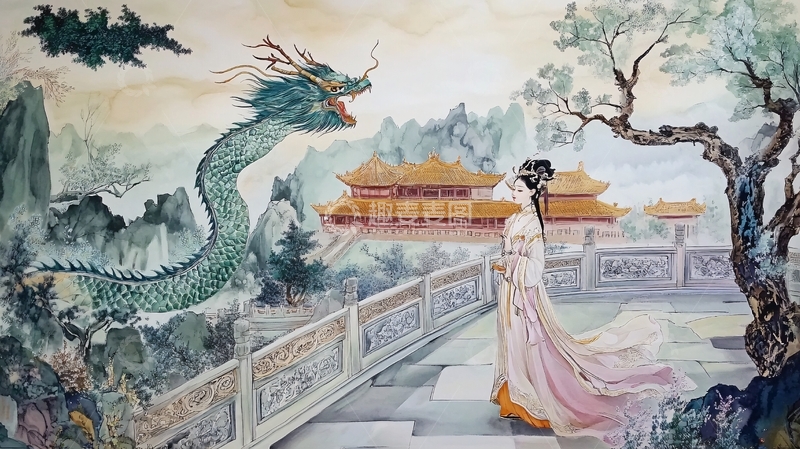 高清大图下载【趣麦麦图】宫廷侍女龙凤图