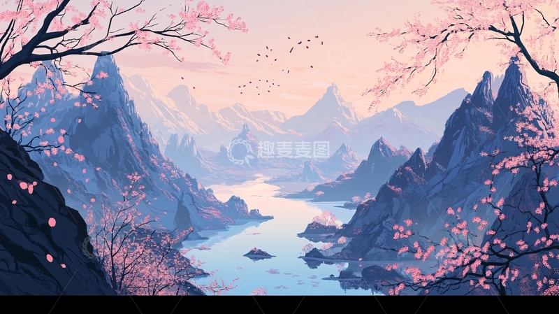 高清大图下载【趣麦麦图】横版山水