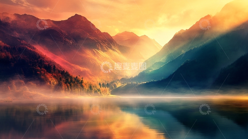 高清大图下载【趣麦麦图】唯美山水风光日出4